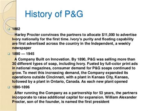 history of p&g company|A Brief History of π .